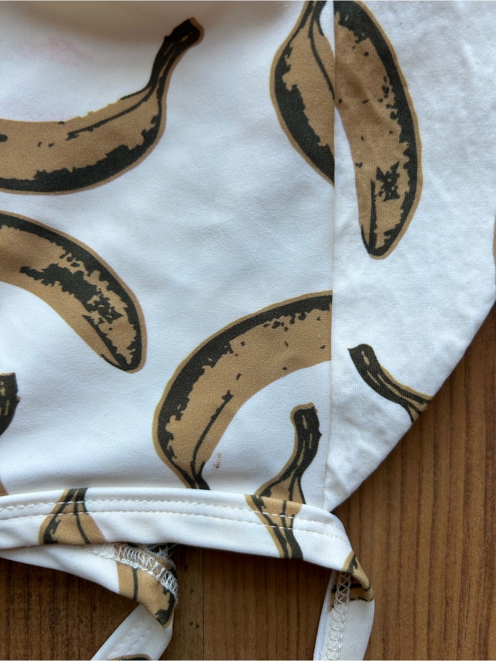 Baby Bonnet with Banana Print - Cream & Brown - Picture 4 of 8